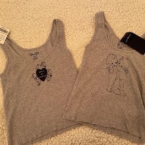 JOHN GALT. BRANDY MELVILLE TOPS. Two gray tank tops. New. Never worn.